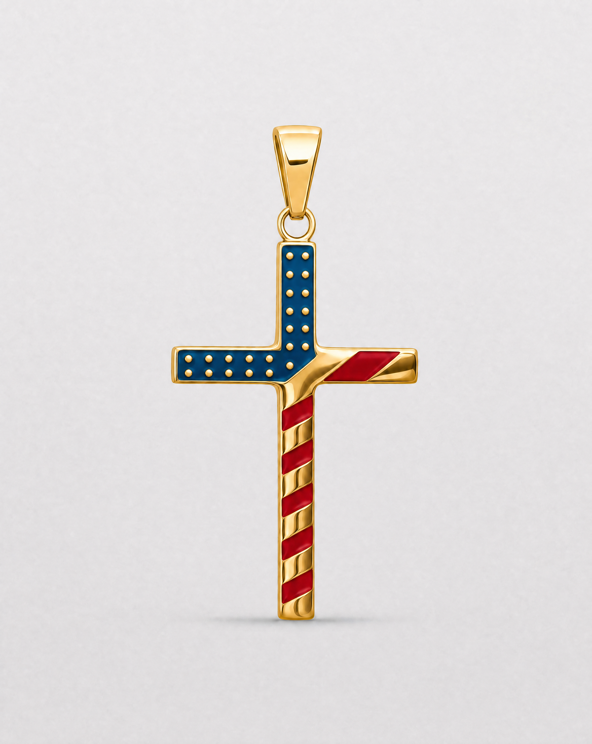 Gold American Flag Cross