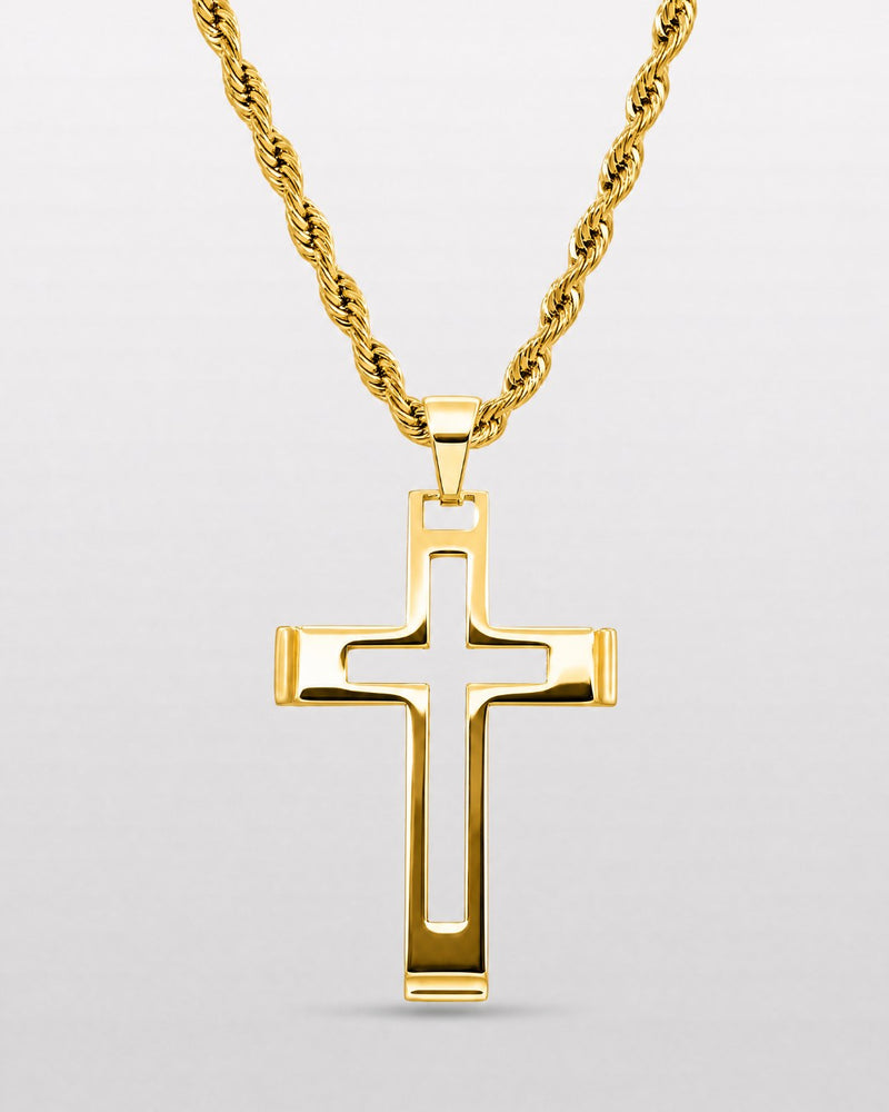 Gold Aperture Cross
