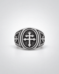 Silver Byzantine Cross Signet Ring