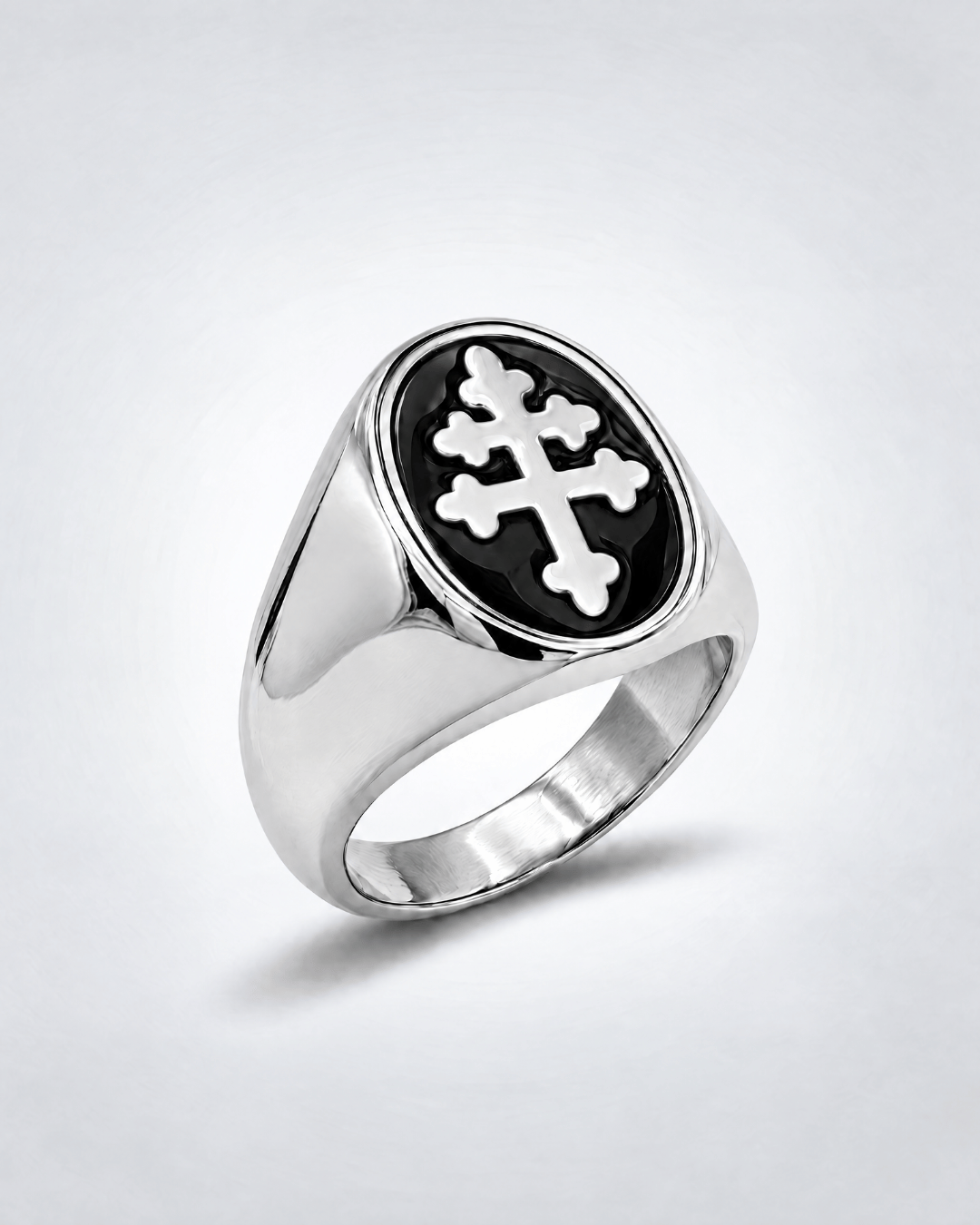 Silver Constantine Cross Signet Ring