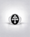 Silver Constantine Cross Signet Ring