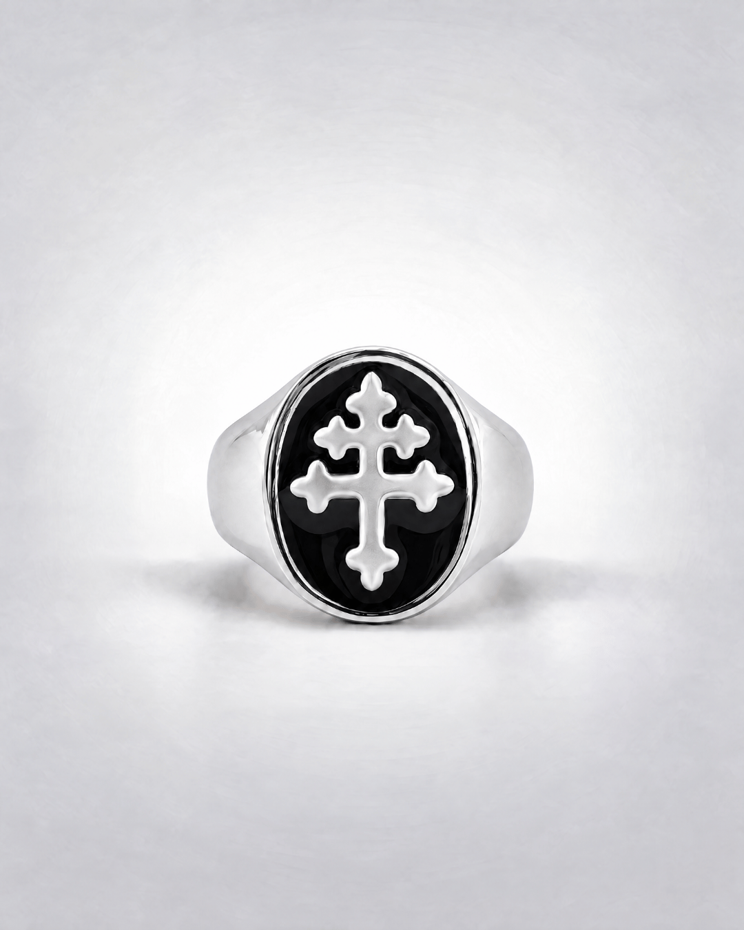 Silver Constantine Cross Signet Ring