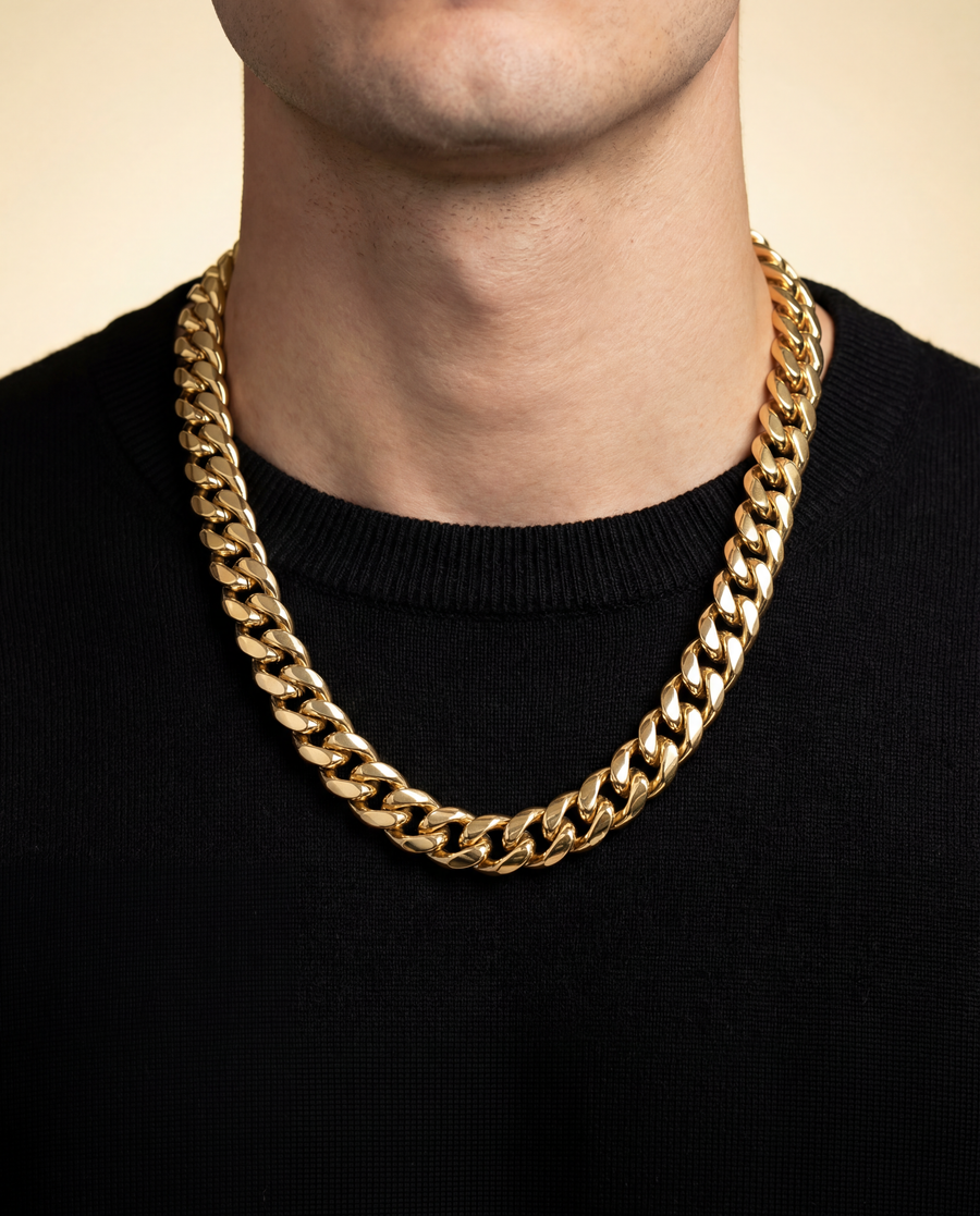 Gold 12mm Cuban Chain