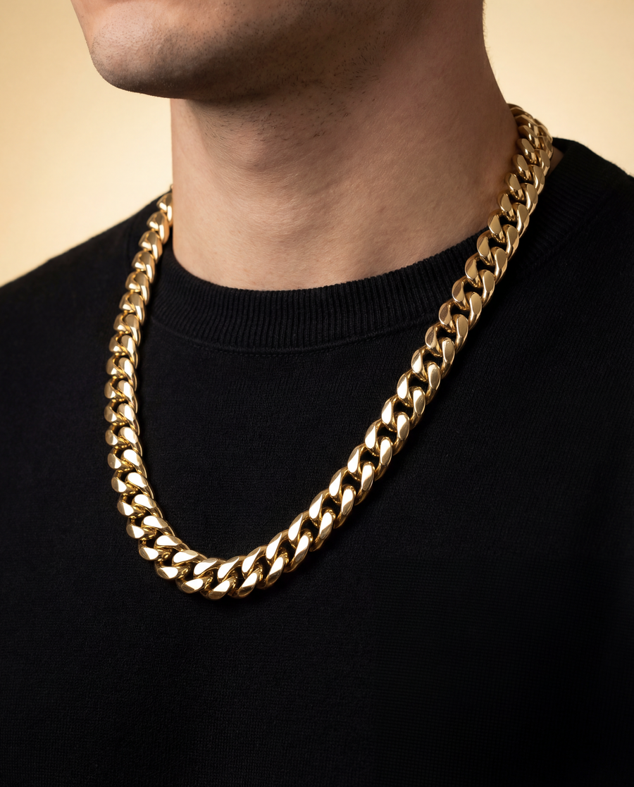 Gold 12mm Cuban Chain