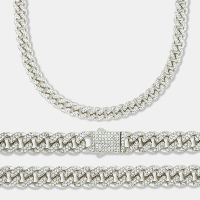 Iced Cuban Silver (12mm)