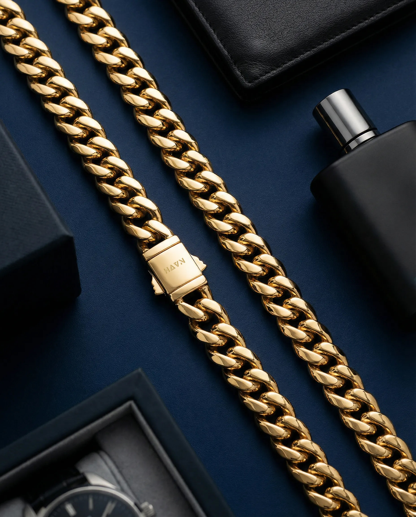 Gold 12mm Cuban Chain